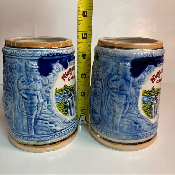 Vintage Niagara Falls Ontario Canada Souvenir Beer Mugs x2 beautiful display pcs - Picture 5 of 7